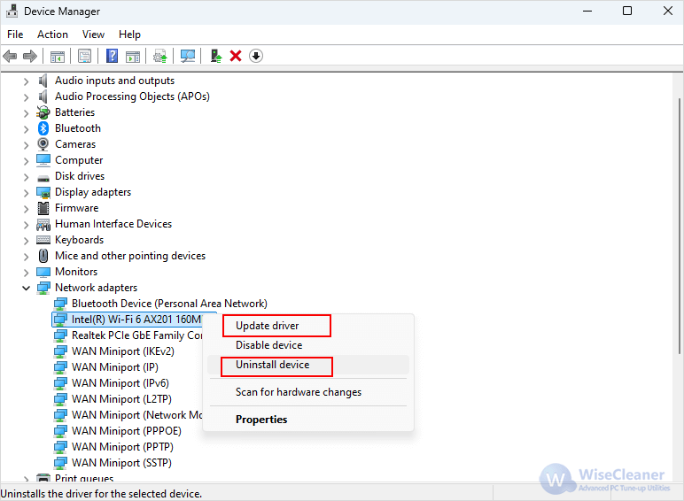 Update or Reinstall your Network Adapter