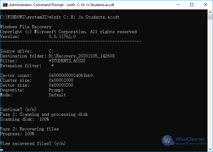 Windows File Recovery - recover files