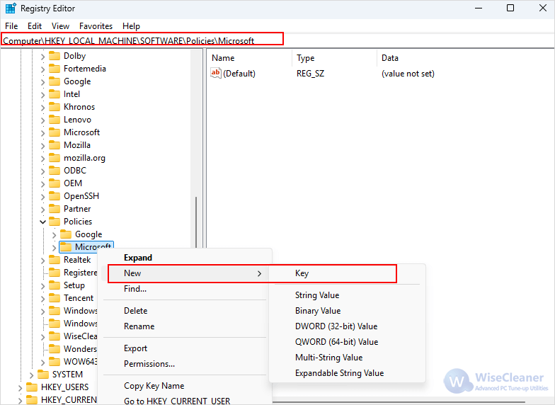 create Biometrics key
